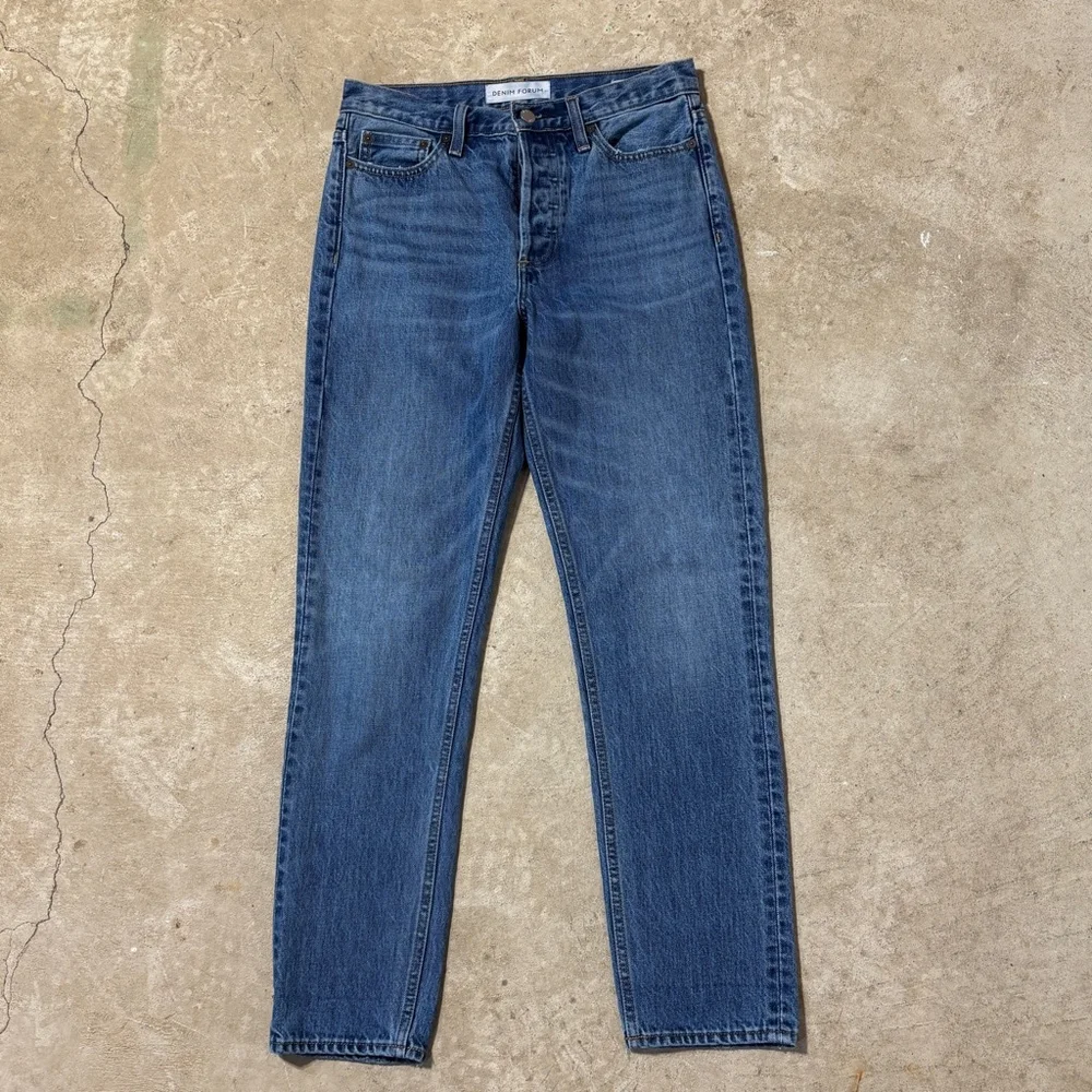 Denim Forum The Ex Boyfriend Blue Jeans Women’s Size 25 Button Fly Ankle
